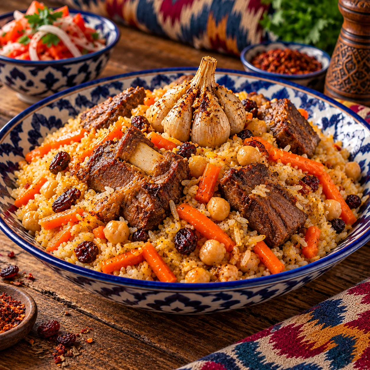 Uzbekistan lamb plov.